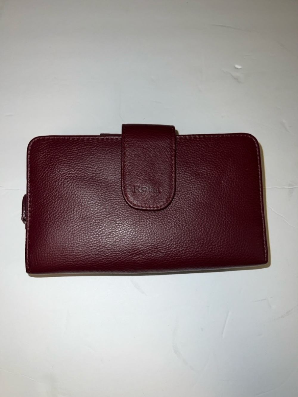 Rolfs Burgundy Leather Bi-Fold Wallet with Card Slots